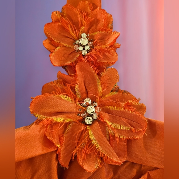 Lazaro lridescent Coral One Strap Ruched Evening Party Dress Sz 6 - Picture 5 of 8